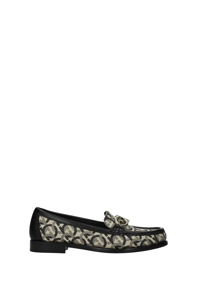 商品Salvatore Ferragamo|Loafers rolo Fabric Beige Black,价格¥1927,第1张图片