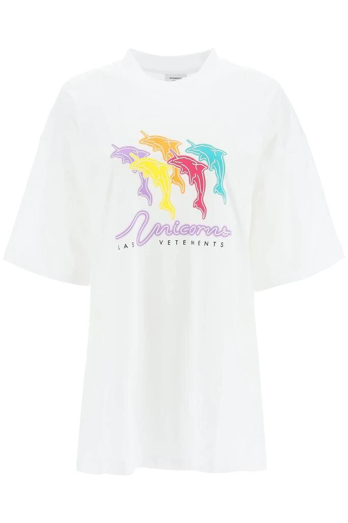 商品Vetements|Vetements 'dolphin unicorn' t-shirt,价格¥2365,第1张图片