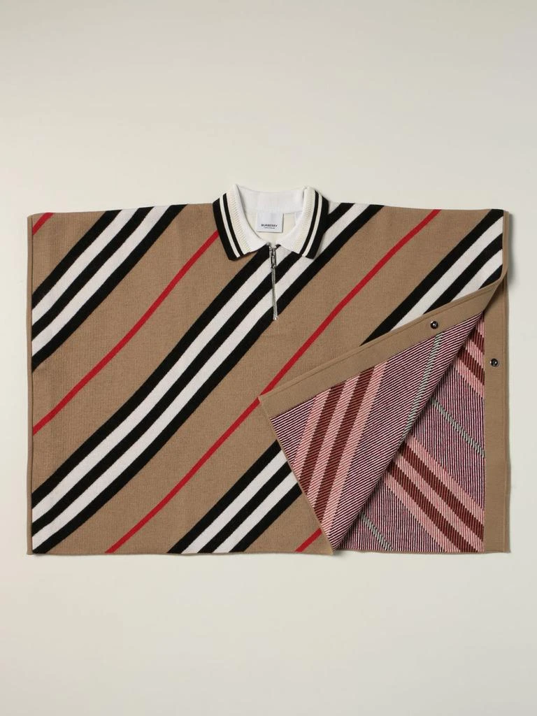 商品Burberry|Burberry cape in wool with striped pattern,价格¥2491,第3张图片详细描述
