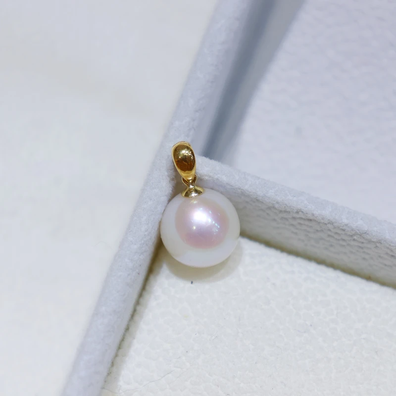 商品[国内直发] Order Dream|18K天然淡水珍珠akoya光泽9.5-10mm吊坠,价格¥946,第1张图片