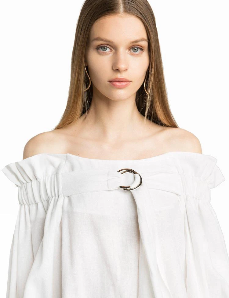 商品Pixie Market|Larkin Linen OTS Ring Tie Dress,价格¥599,第2张图片详细描述