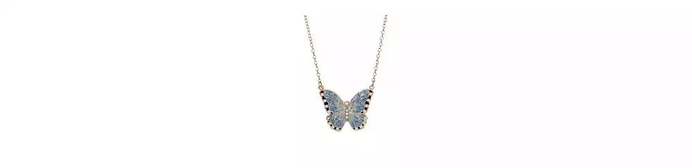 商品2028|Enamel Crystal Blue Butterfly Necklace,价格¥216,第1张图片