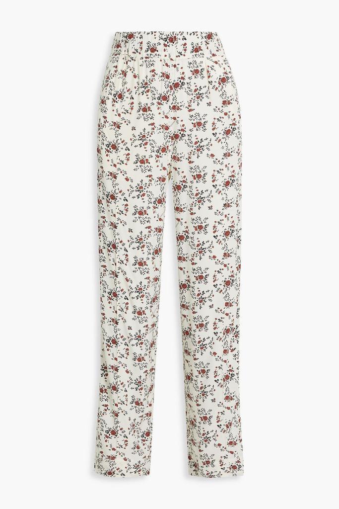 商品Ganni|Floral-print crepe de chine straight-leg pants,价格¥517,第5张图片详细描述