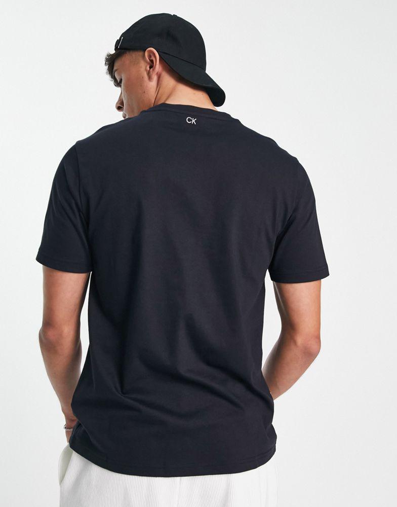 Calvin Klein Performance vertical logo t-shirt in black商品第1张图片规格展示