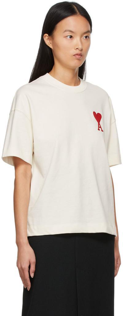 商品AMI|米色短袖有机棉针织 T 恤 Ami de Cœur,价格¥1390,第4张图片详细描述