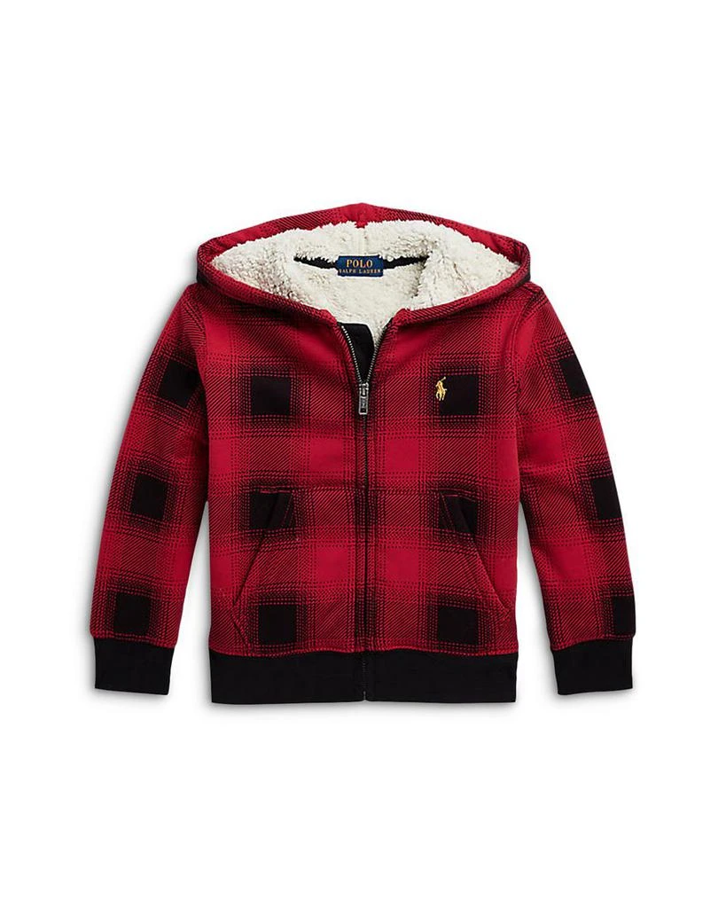 商品Ralph Lauren|Boys' Plaid Fleece Full-Zip Hoodie - Little Kid, Big Kid,价格¥520,第1张图片详细描述