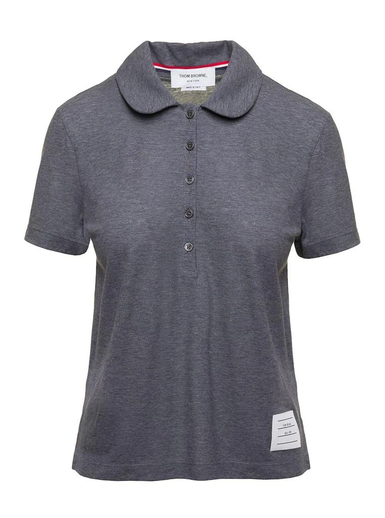 商品Thom Browne|Thom Browne Logo Tag Short-Sleeved Polo Shirt,价格¥2616-¥2765,第1张图片