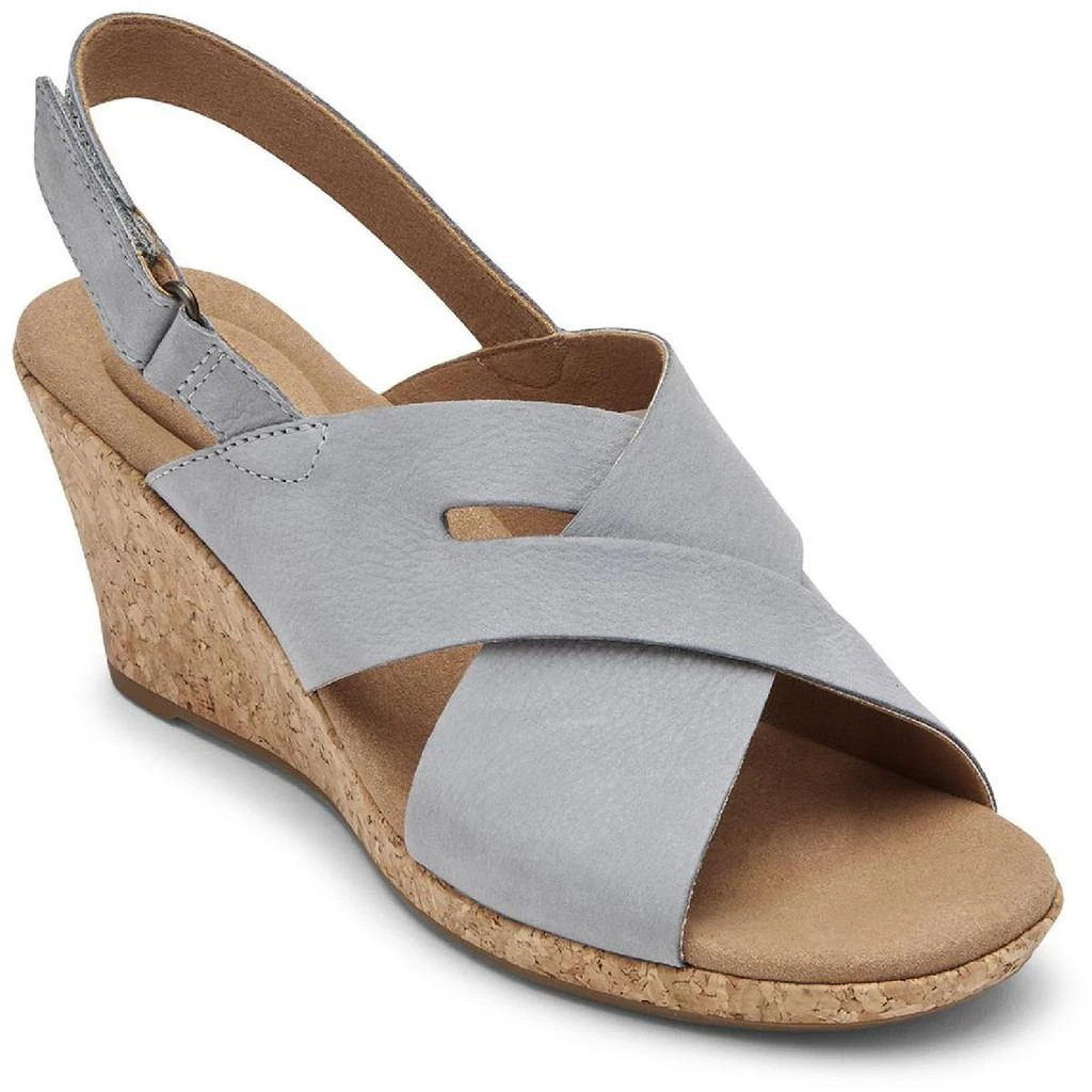 商品Rockport|Rockport Womens Briah Leather Slingback Wedge Sandals,价格¥201,第1张图片