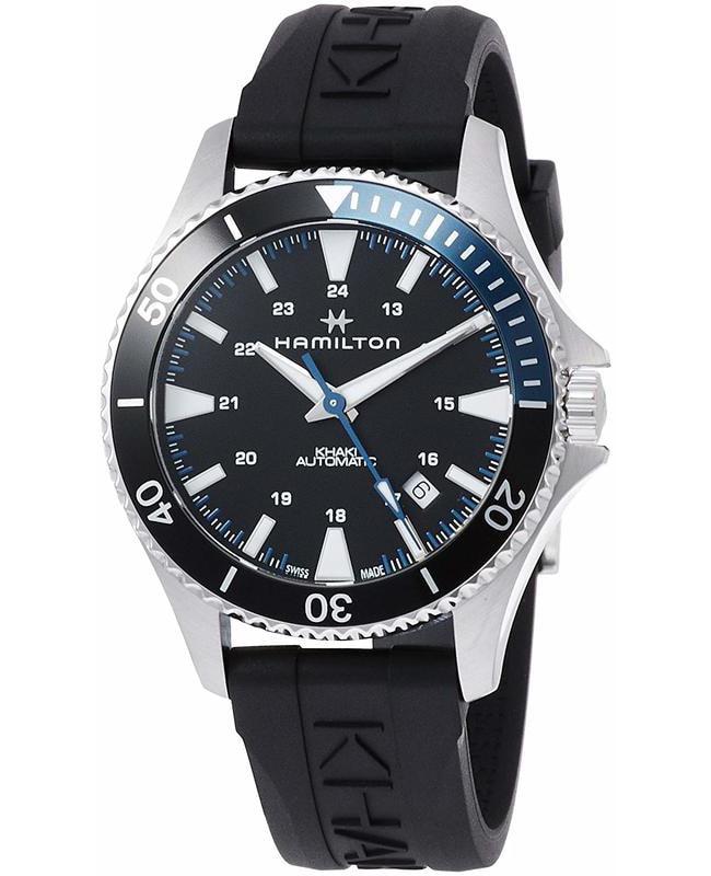 Hamilton Khaki Navy Scuba Auto Black Dial Black Rubber Strap Men's Watch H82315331商品第1张图片规格展示