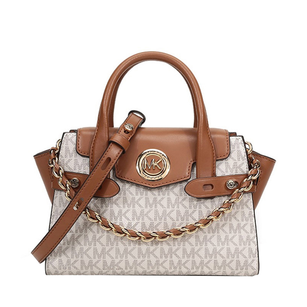 Michael Kors 迈克高仕 CARMEN系列女士白色手提包 30T0GNMM0B-VANILLAACRN商品第1张图片规格展示