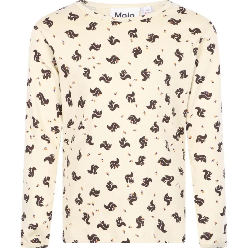 商品MOLO|Squirrels print long organic pajama set in light yellow,价格¥531,第2张图片详细描述