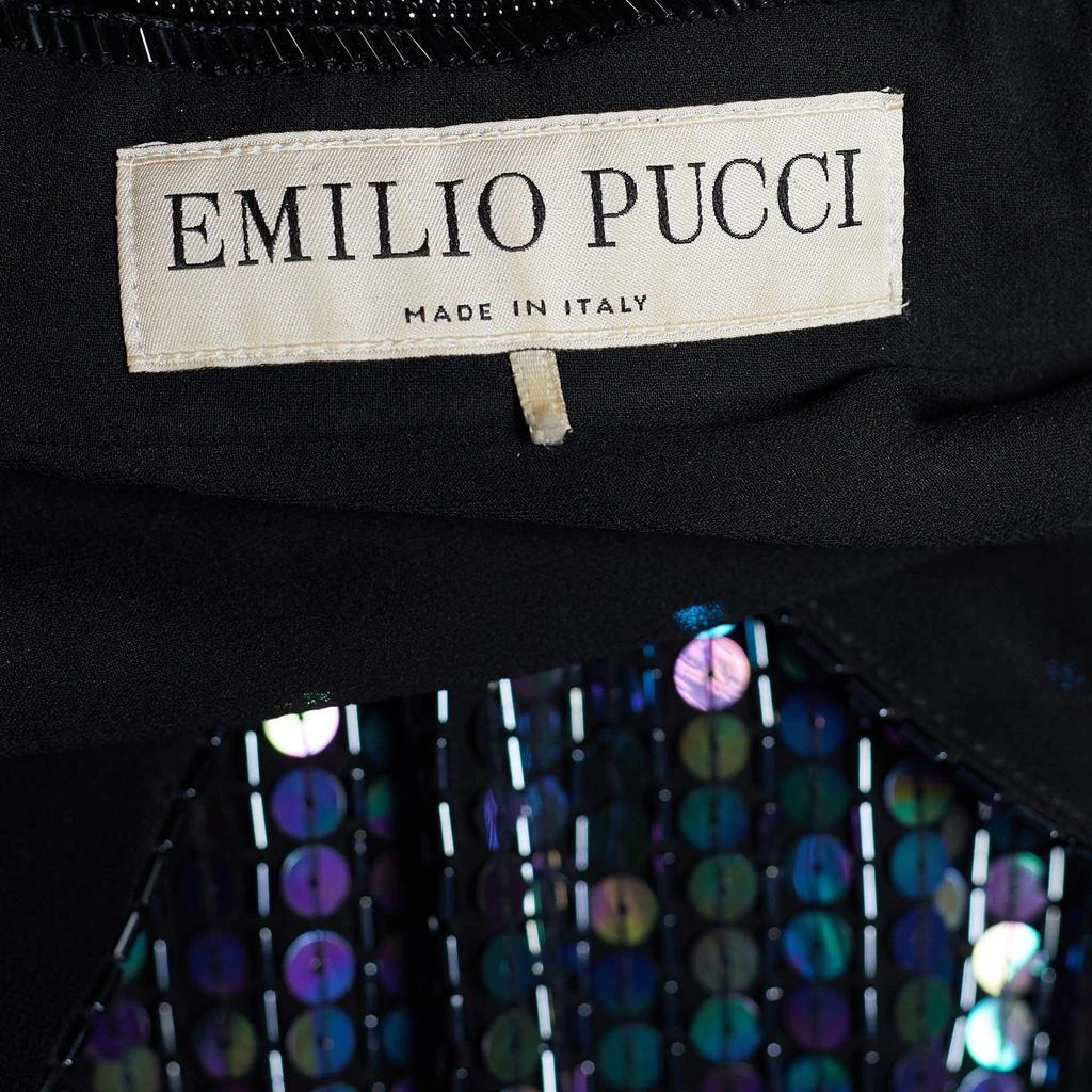 商品[二手商品] EMILIO PUCCI|Emilio Pucci Metallic Sequin & Bead Embellished Silk Button Front Shirt Dress L,价格¥3793,第4张图片详细描述