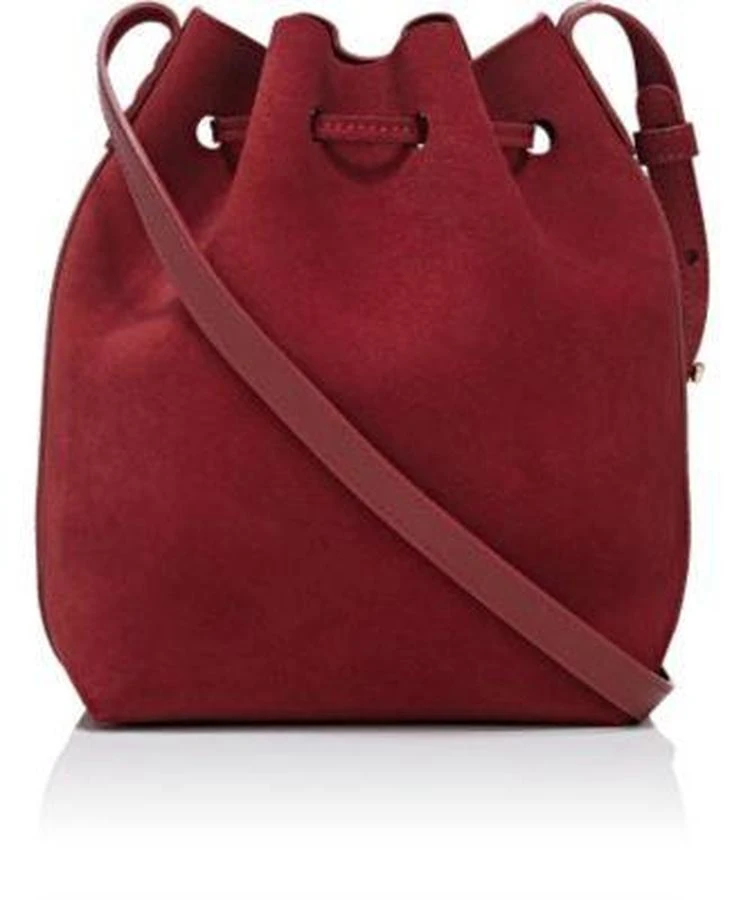 商品Mansur Gavriel|酒红色麂皮迷你号桶包,价格¥3681,第4张图片详细描述