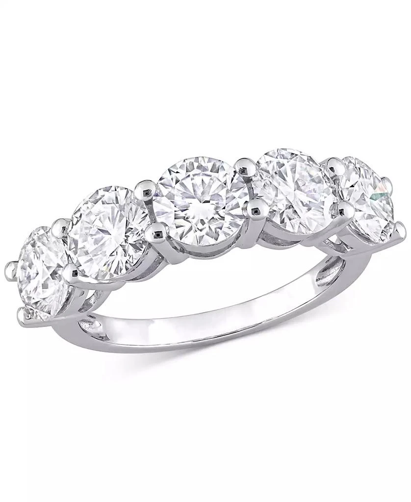 商品Macy's|Moissanite Five Stone Anniversary Band (4 ct. t.w.) in 10k White Gold,价格¥5834,第1张图片