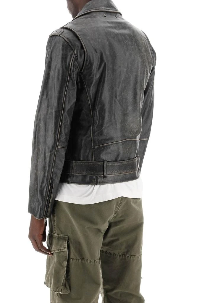 商品Golden Goose|vintage-effect leather biker jacket,价格¥5232,第3张图片详细描述