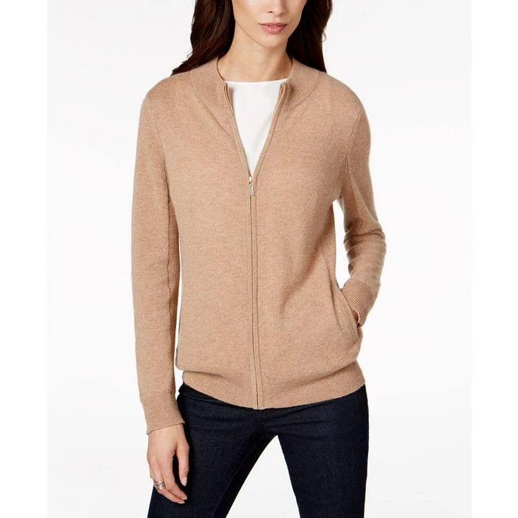 商品Charter Club|Zip-Front Cashmere Cardigan, Created for Macy's,价格¥449,第1张图片