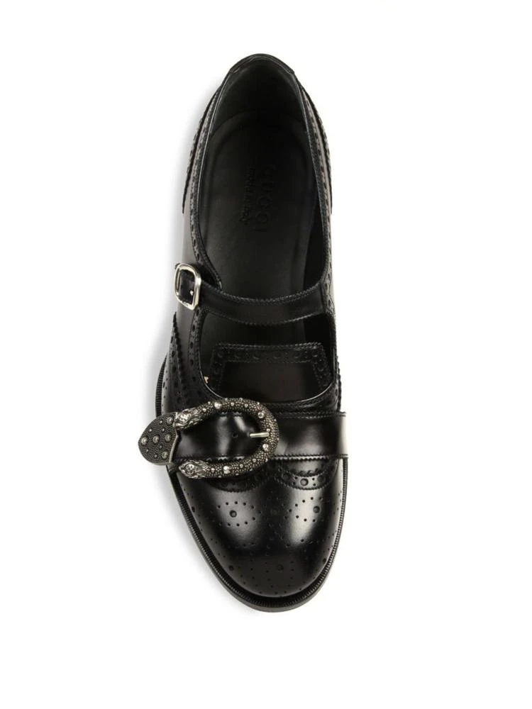 商品Gucci|Queercore Leather Mary Janes Brogue Shoes,价格¥9742,第4张图片详细描述