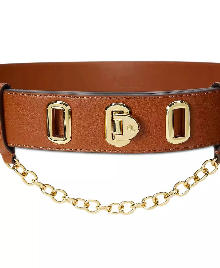 商品Ralph Lauren|Women's Leather Flip Lock Belt,价格¥599,第2张图片详细描述