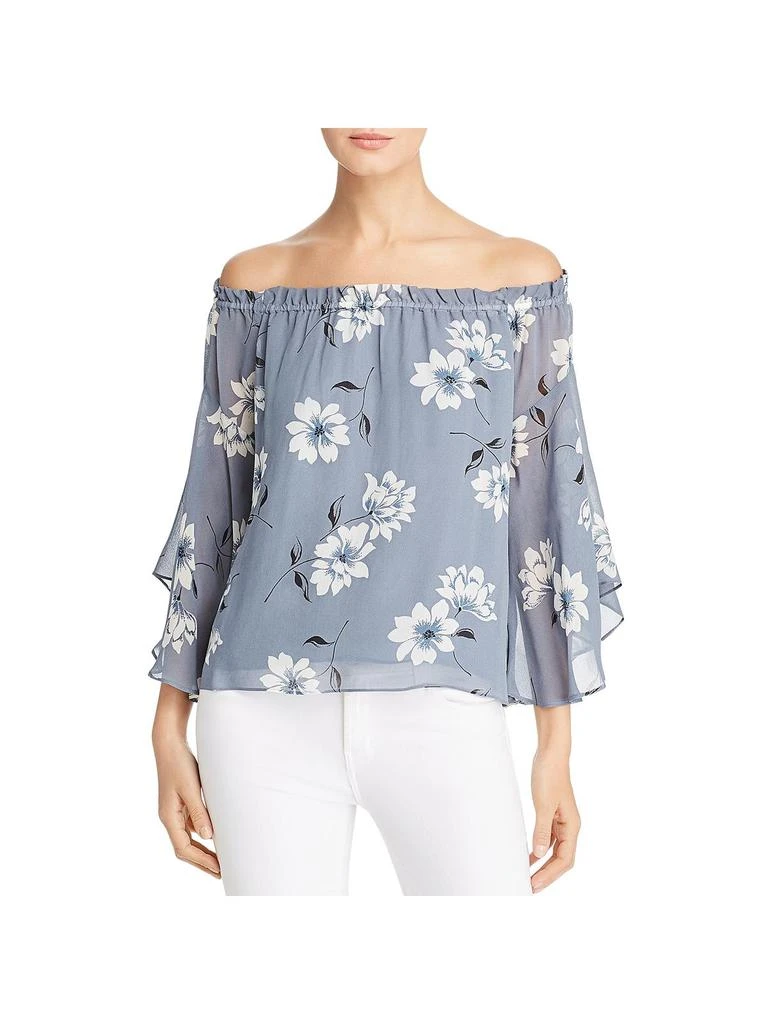 商品Red Haute|Womens Chiffon Floral Peasant Top,价格¥230,第1张图片