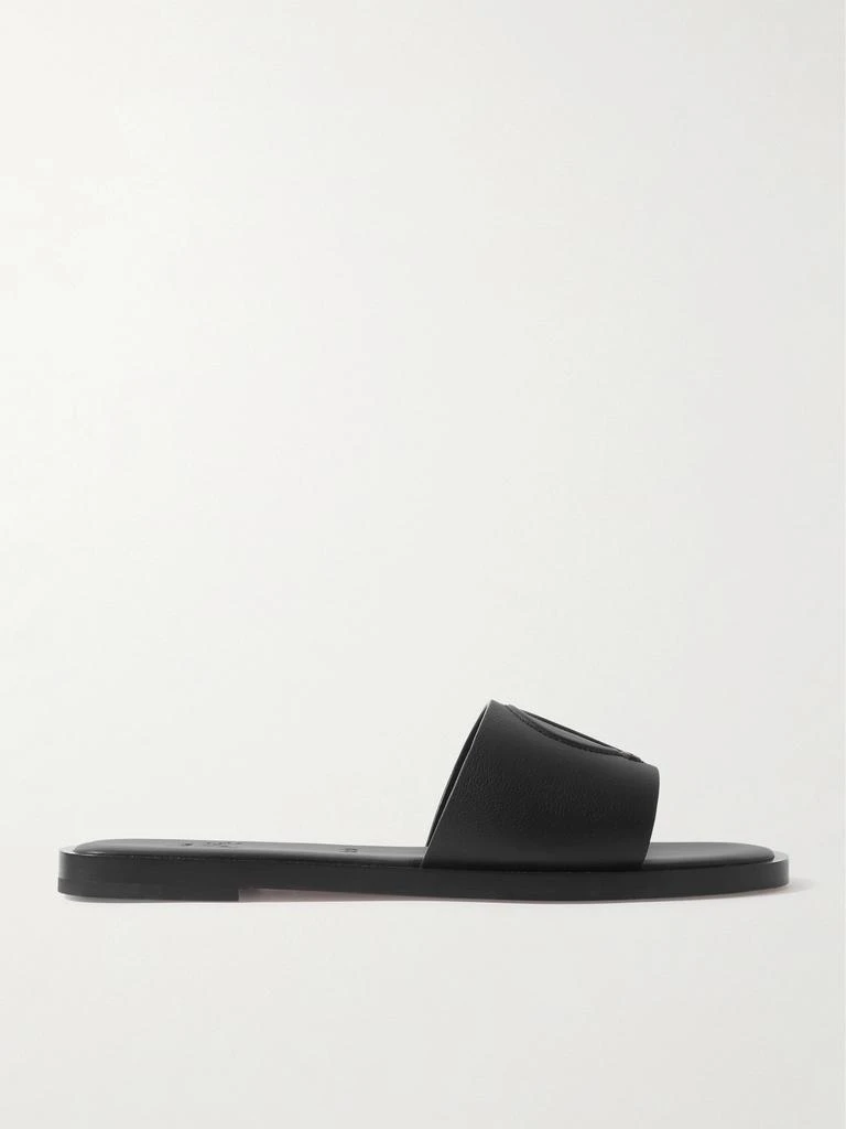 商品Christian Louboutin|Cl 品牌标志压花皮革拖鞋  - IT36,价格¥6321,第1张图片