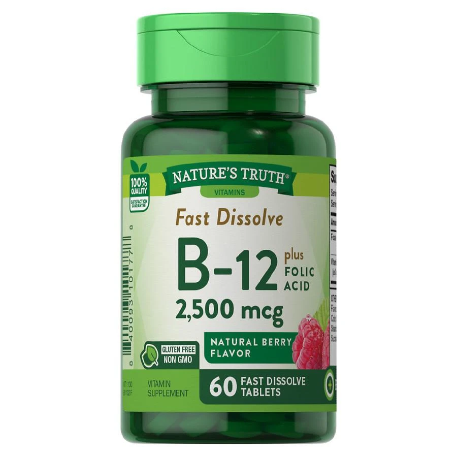 商品Nature's Truth|Vitamin B-12 Plus Folic Acid 2,500 mcg Berry,价格¥101,第1张图片