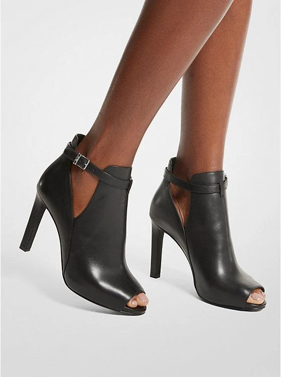 商品Michael Kors|Lawson Leather Open-Toe Ankle Boot,价格¥908,第4张图片详细描述