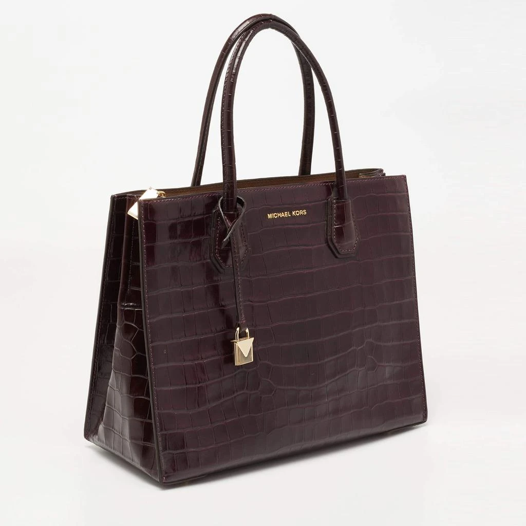 商品[二手商品] Michael Kors|Michael Kors Purple Croc Embossed Leather Mercer Tote ,价格¥1140,第3张图片详细描述