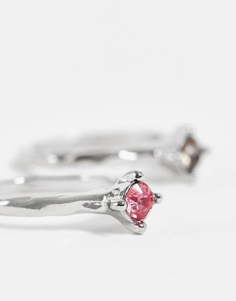 商品Reclaimed Vintage|Reclaimed vintage inspired unisex stone rings in silver,价格¥64,第2张图片详细描述