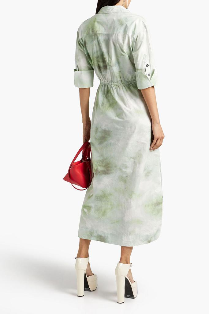 Tie-dyed organic cotton-poplin maxi shirt dress商品第3张图片规格展示