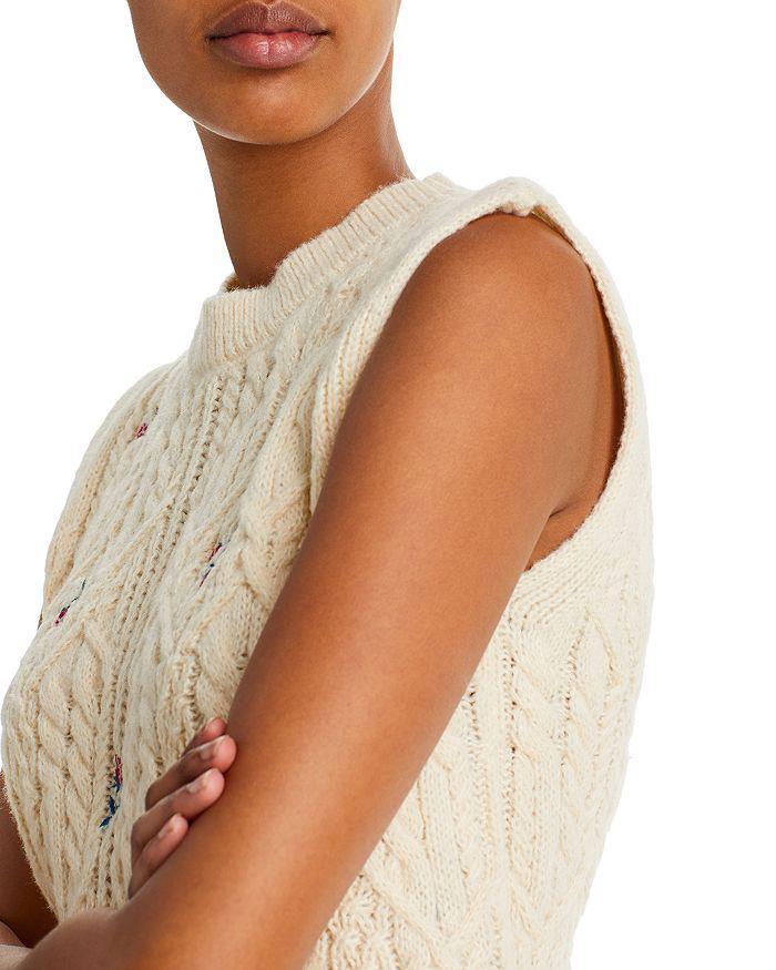 商品AQUA|Sleeveless Knit Floral Sweater - 100% Exclusive,价格¥391,第7张图片详细描述