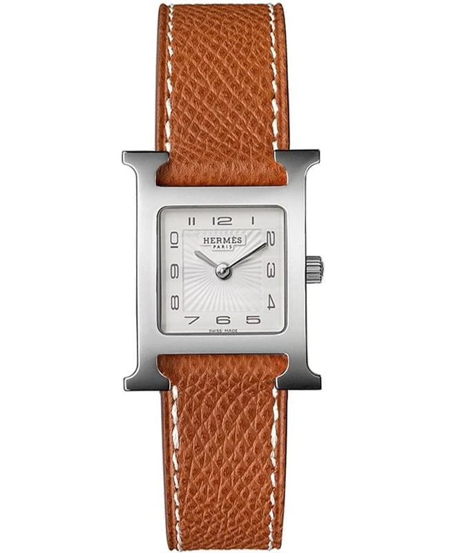 商品Hermes|Hermes H Hour Brown Calfskin Leather Women's Watch 036702WW00,价格¥18611,第1张图片