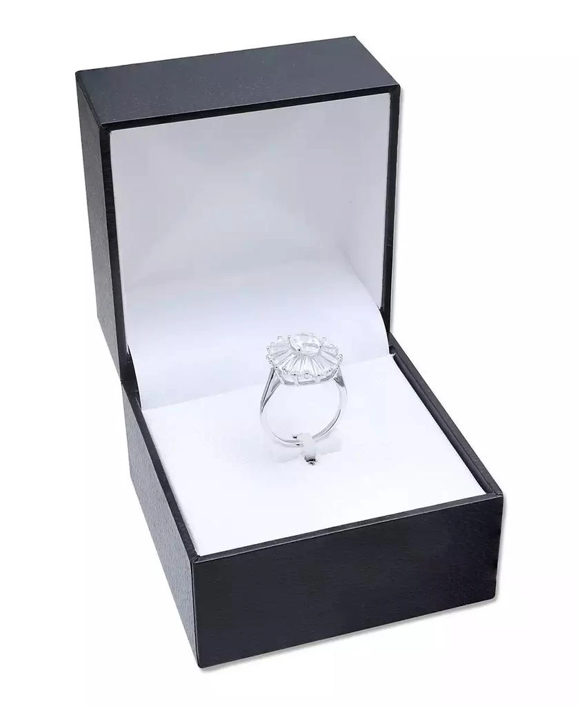 商品Giani Bernini|Cubic Zirconia Tapered Flower Oval & Baguette Ring (5-3/8 ct. t.w.) in Sterling Silver (Also Available in Orange, Blue, and Light Blue),价格¥352,第5张图片详细描述