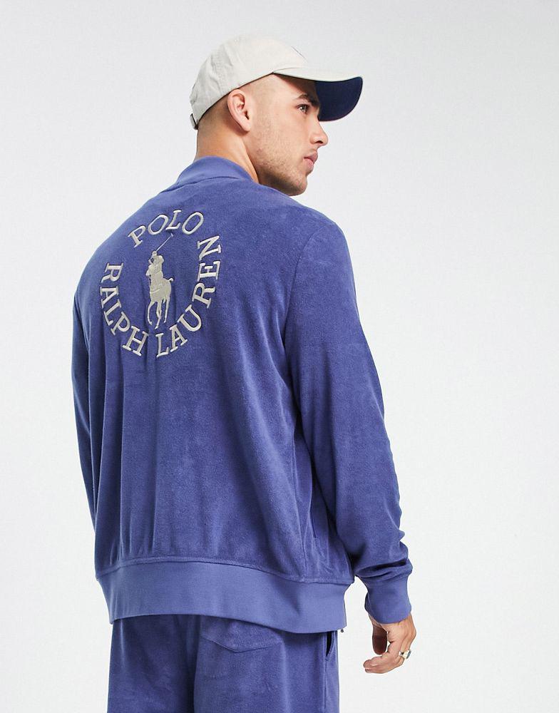 商品Ralph Lauren|Polo Ralph Lauren x ASOS exclusive collab bomber jacket with back print circle logo in navy,价格¥688,第4张图片详细描述