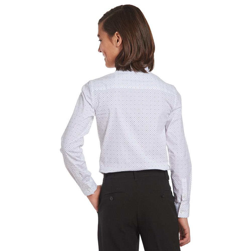 商品Calvin Klein|Big Boys Slim-Fit Stretch Logo Dot-Print Dress Shirt,价格¥276,第6张图片详细描述