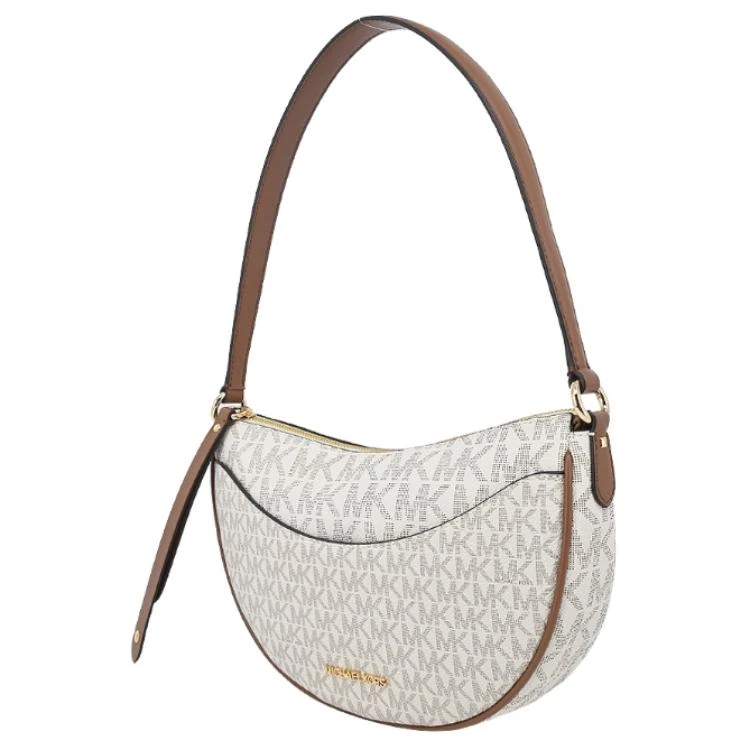 商品[国内直发] Michael Kors|迈克高仕 MK Dover 品牌Logo标志 涂层帆布拼聚酯纤维拼聚氨酯 手提单肩斜挎包 中号 女款 香草白色,价格¥1102,第3张图片详细描述