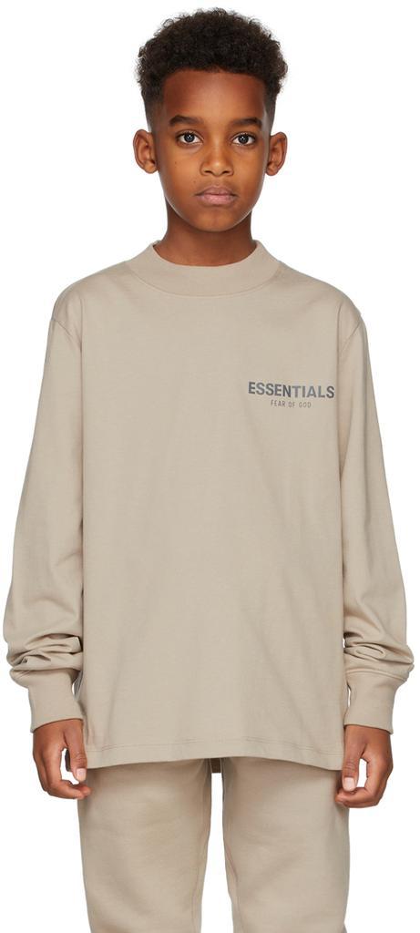 商品Essentials|Kids Tan Jersey Long Sleeve T-Shirt,价格¥320,第4张图片详细描述
