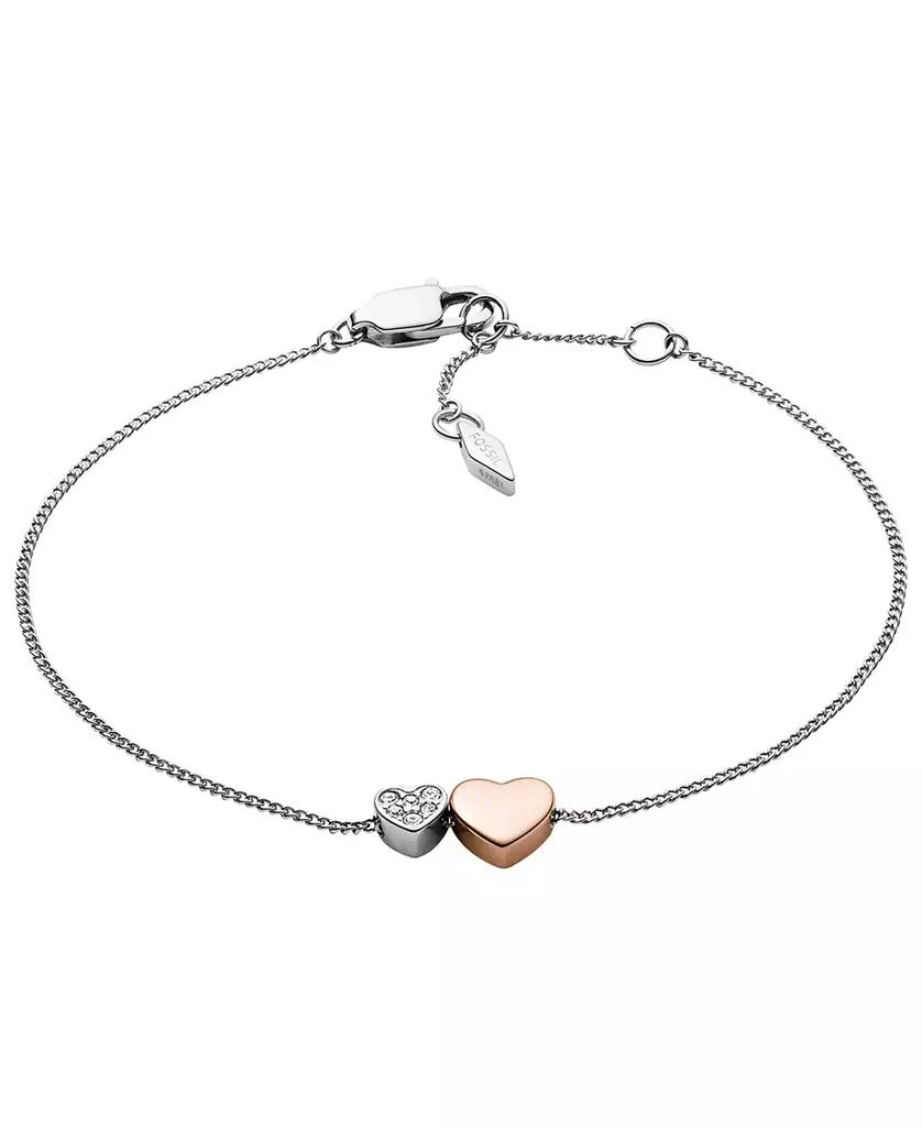 商品Fossil|Sutton Duo Hearts Stainless Steel Bracelet,价格¥273,第1张图片