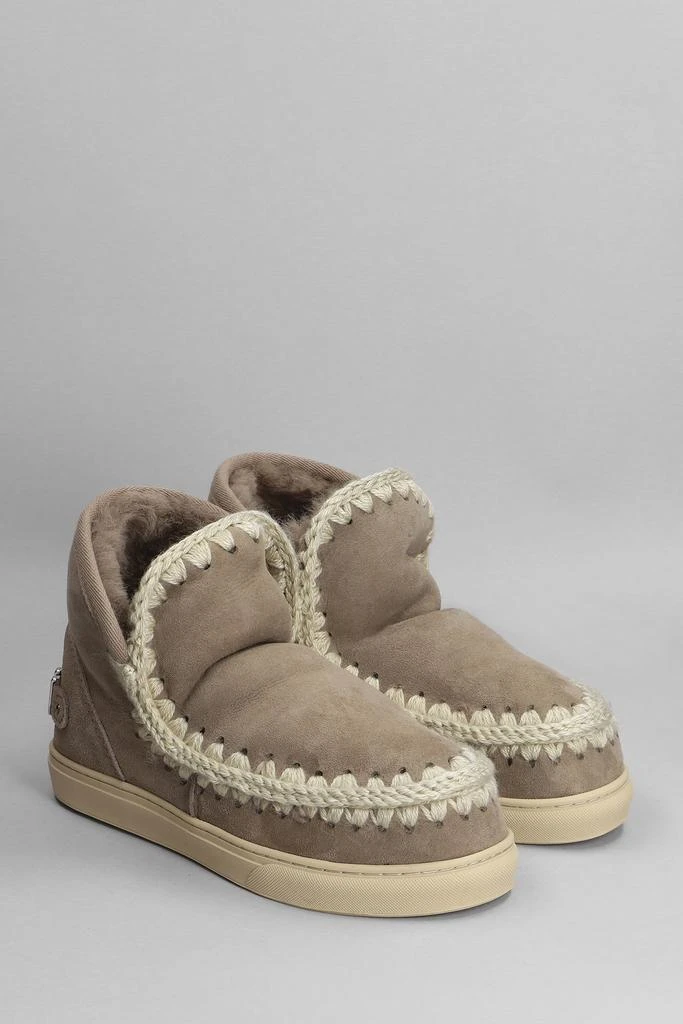 商品Mou|Mou Eskimo Sneaker Low Heels Ankle Boots In Taupe Suede,价格¥1810,第2张图片详细描述