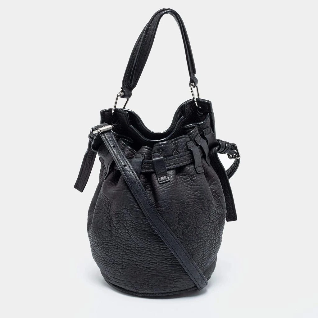 商品[二手商品] Alexander Wang|Alexander Wang Black Textured Leather Diego Bucket Bag,价格¥1326,第1张图片