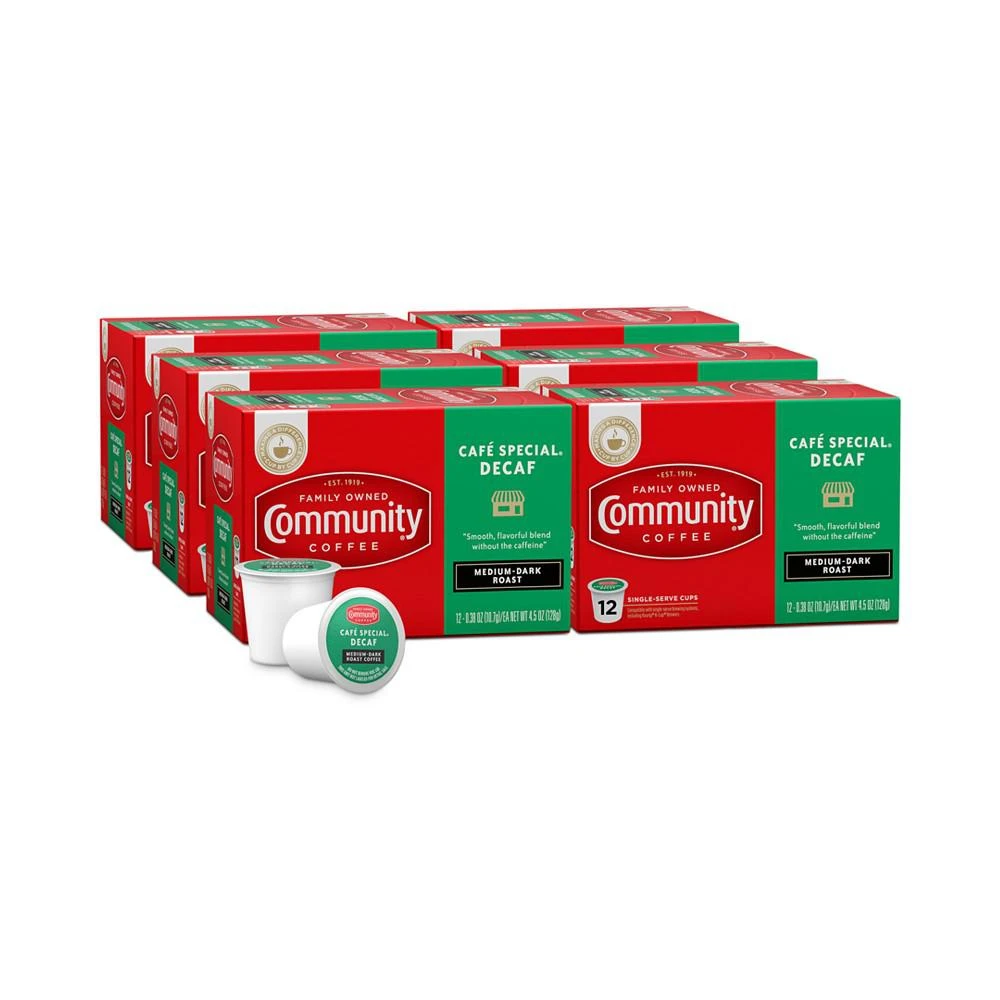 商品Community Coffee|Café Special Decaf Medium-Dark Roast Single Serve Pods, Keurig K-Cup Brewer Compatible, 72 Ct,价格¥561,第1张图片