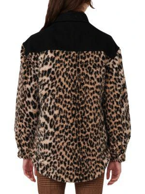 商品Maje|Bamion Contrasting Animal-Print Fleece Jacket,价格¥1266,第2张图片详细描述