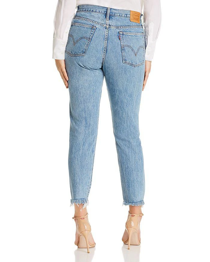 商品Levi's|Wedgie Icon High Rise Fray Hem Straight Leg Ankle Jeans in Shut Up,价格¥218,第4张图片详细描述