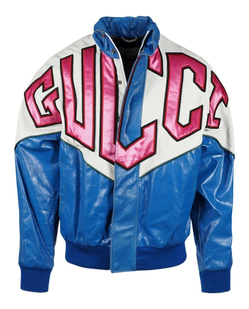 商品Gucci|Leather Logo Jacket,价格¥13221,第1张图片