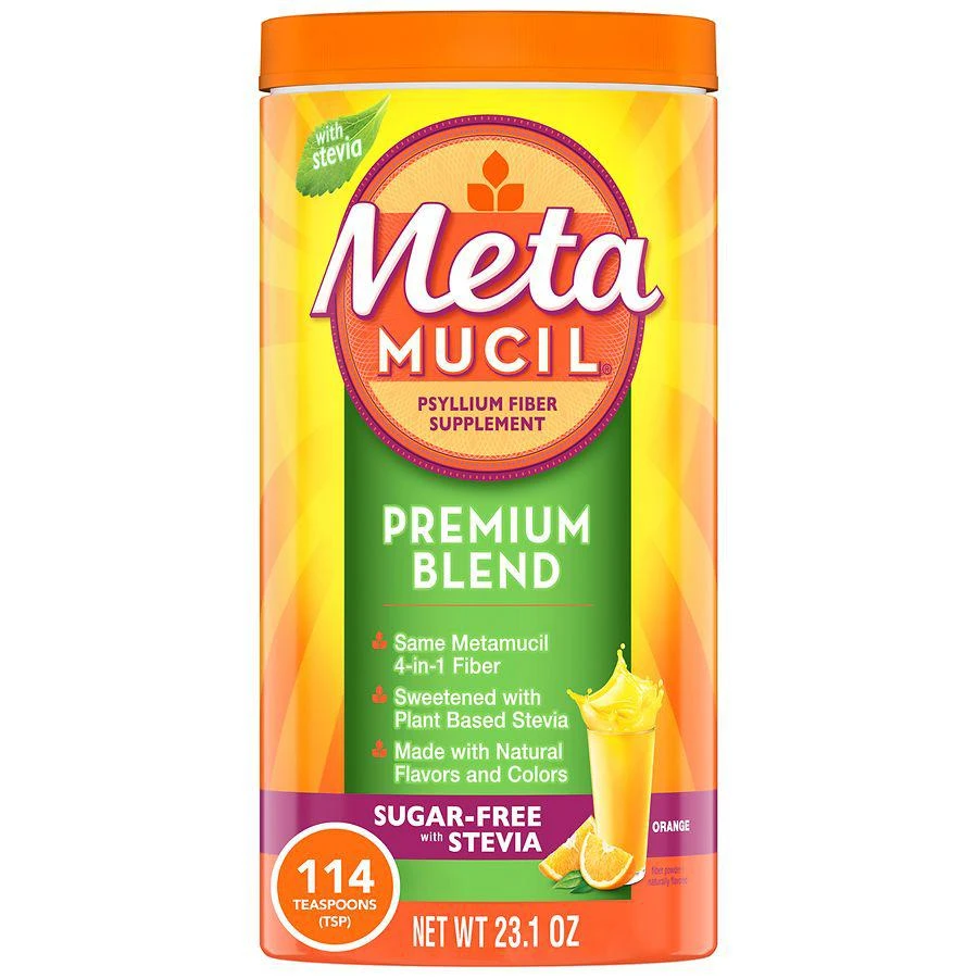 商品Metamucil|Metamucil Fiber Powder, Sugar-Free with Stevia, Orange Flavor, 114 Servings,价格¥291,第1张图片