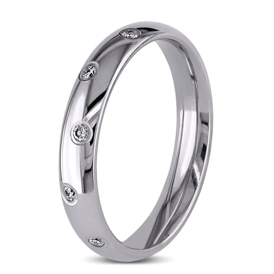 商品Amour|14k White Gold 0.24ct TDW Men's Wedding Band 4mm (G-H,价格¥8651,第2张图片详细描述