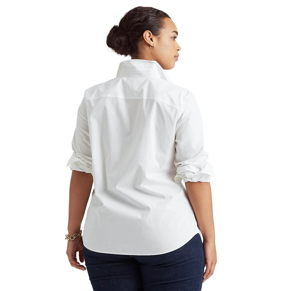 商品Ralph Lauren|Plus-Size Easy Care Cotton Shirt,价格¥670,第2张图片详细描述