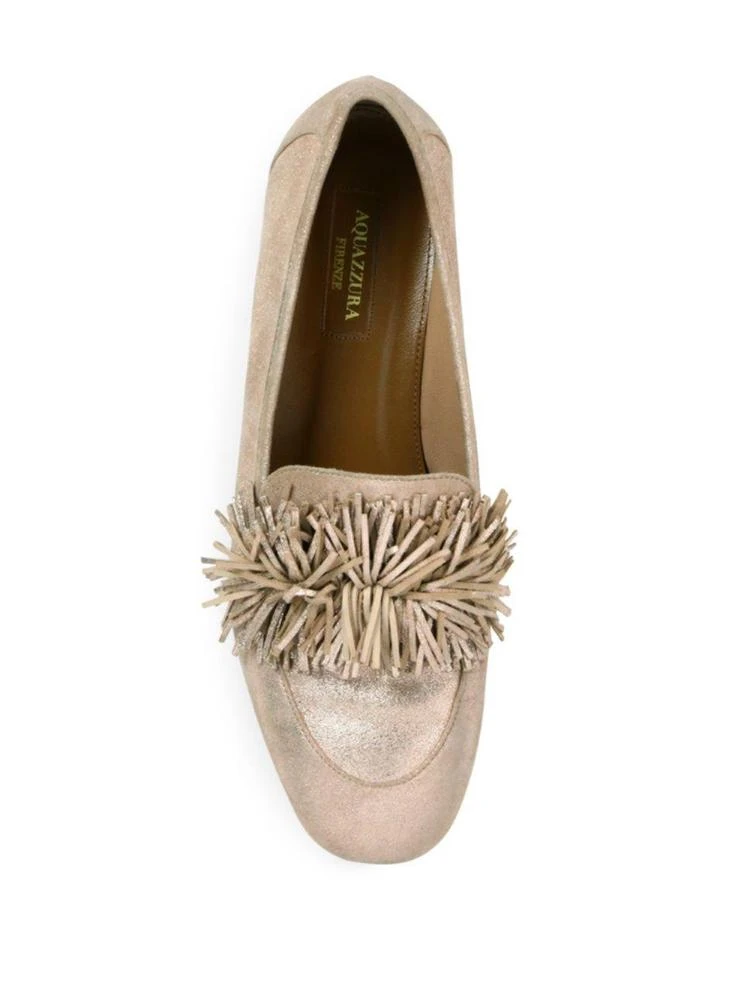 商品Aquazzura|Wild Shimmer Suede Loafer Flats,价格¥1948,第4张图片详细描述