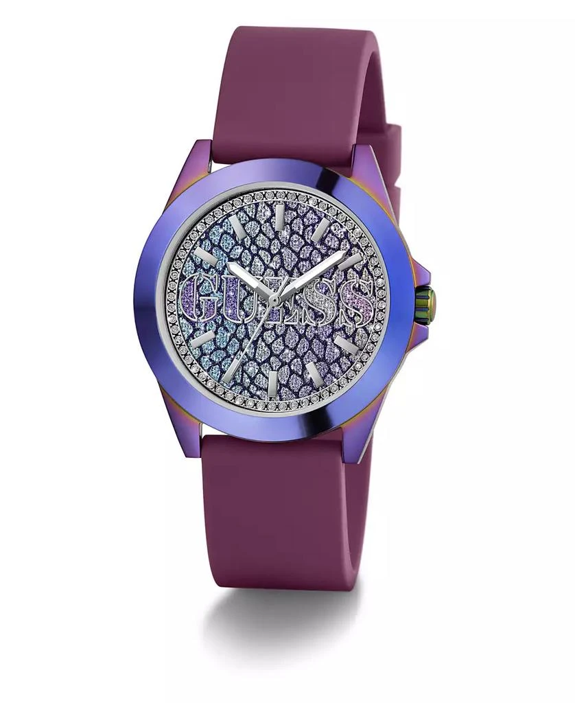 商品GUESS|Women's Analog Purple Silicone Watch 36mm,价格¥748,第4张图片详细描述