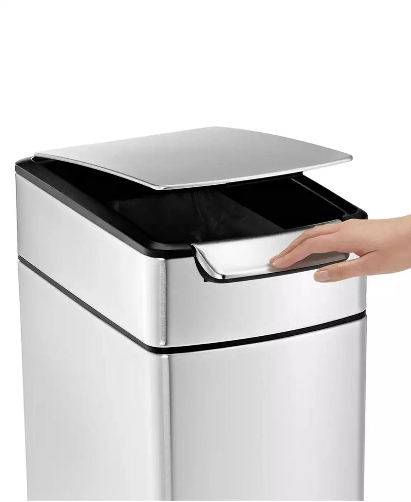 Brushed Stainless Steel 40 Liter Fingerprint Proof Slim Touch Bar Trash Can 商品