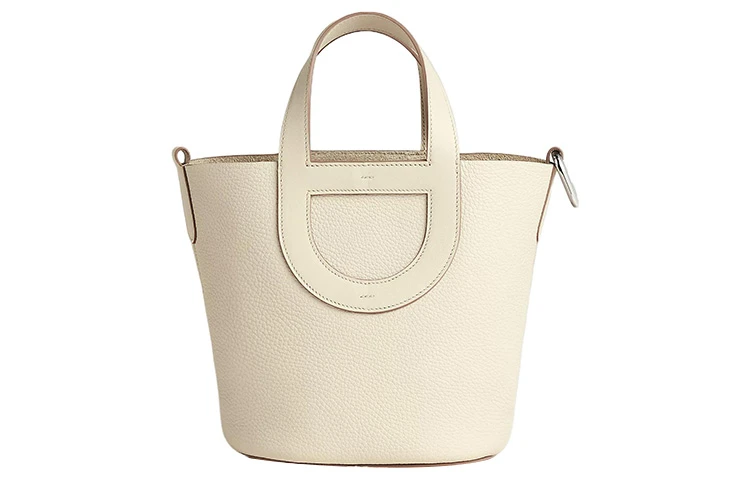 商品[国内直发] Hermes|爱马仕 In The Loop 18 银扣 Clémence公牛皮拼Swift小牛皮 菜篮子水桶包手提包 常规 女款 奶油白,价格¥38513,第1张图片